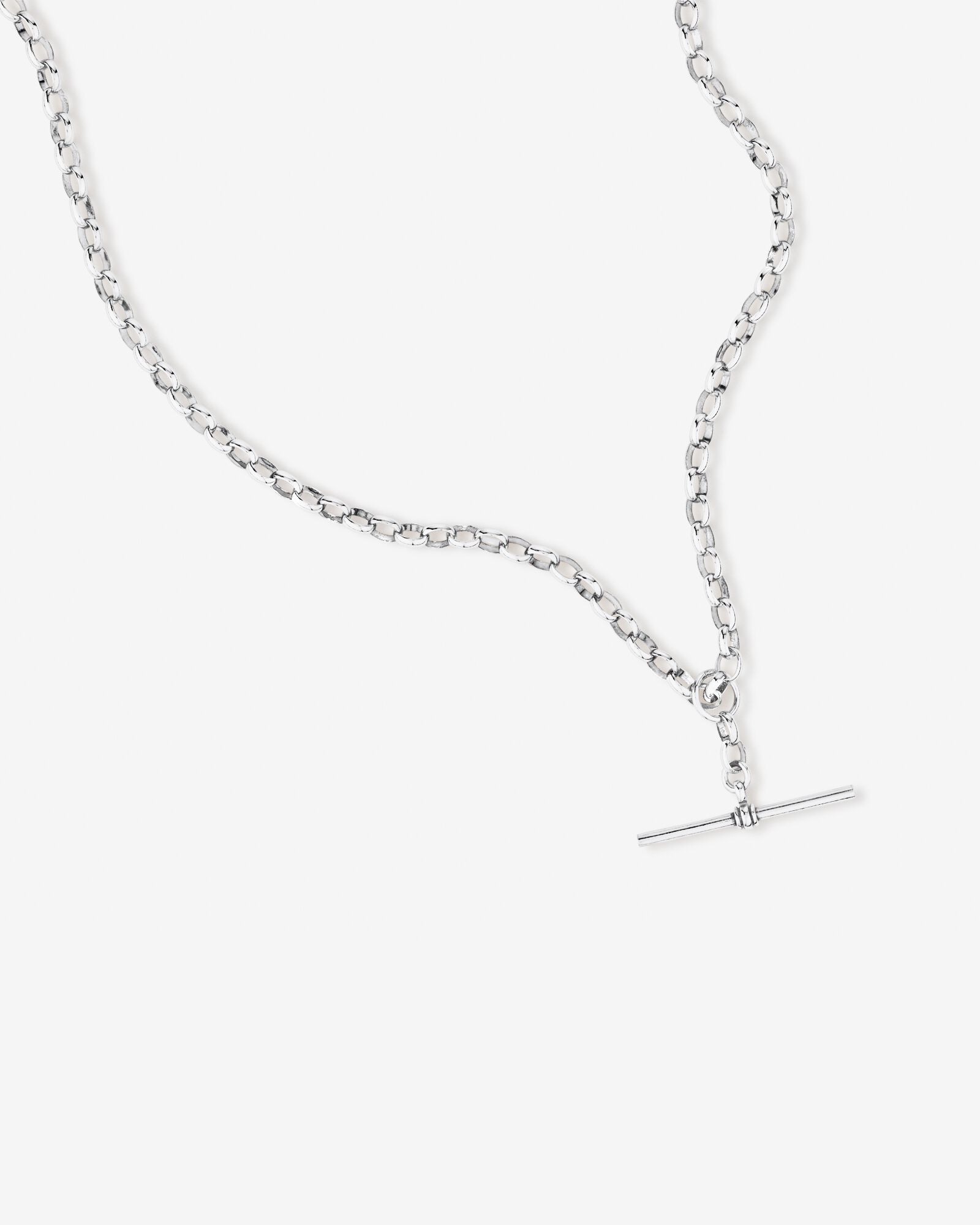 45cm (18") 4.5mm-5mm Width Belcher Fob Chain in Sterling Silver