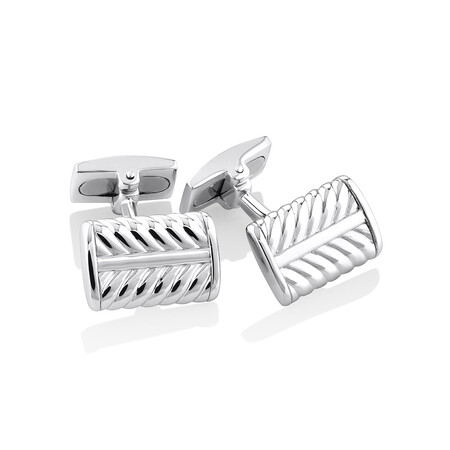 Rectangle Textured Cufflinks in Sterling Silver Rectangle Textured Cufflinks in Sterling Silver