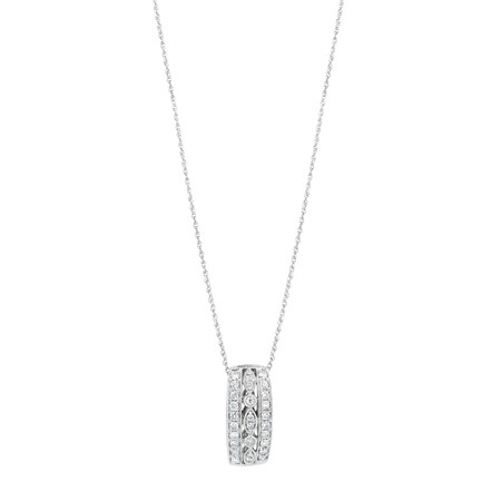 Three Row Pendant with 0.34 Carat TW of Diamonds in 10kt White Gold