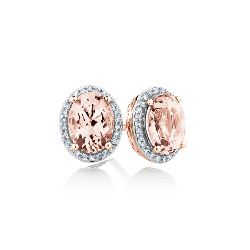 Peach sapphire stud earrings sales