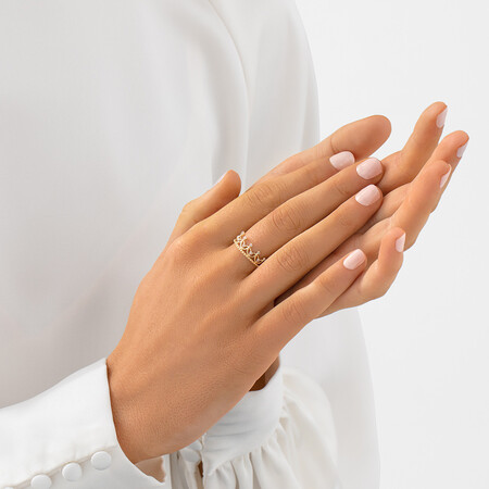 Crown Ring With Diamonds In 10kt Yellow Gold Crown Ring With Diamonds In 10kt Yellow Gold