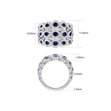 Ring with Sapphire & 1 1/4 Carat TW of Diamonds in 14kt White Gold Ring with Sapphire & 1 1/4 Carat TW of Diamonds in 14kt White Gold