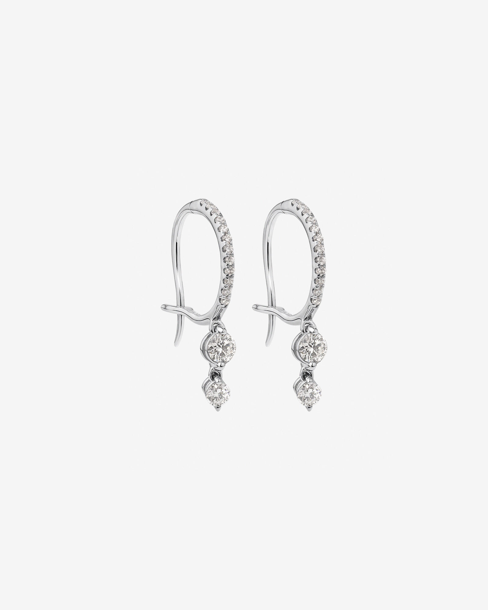 Double Drop Earrings with 0.48 Carat TW of Diamonds in 18kt White Gold