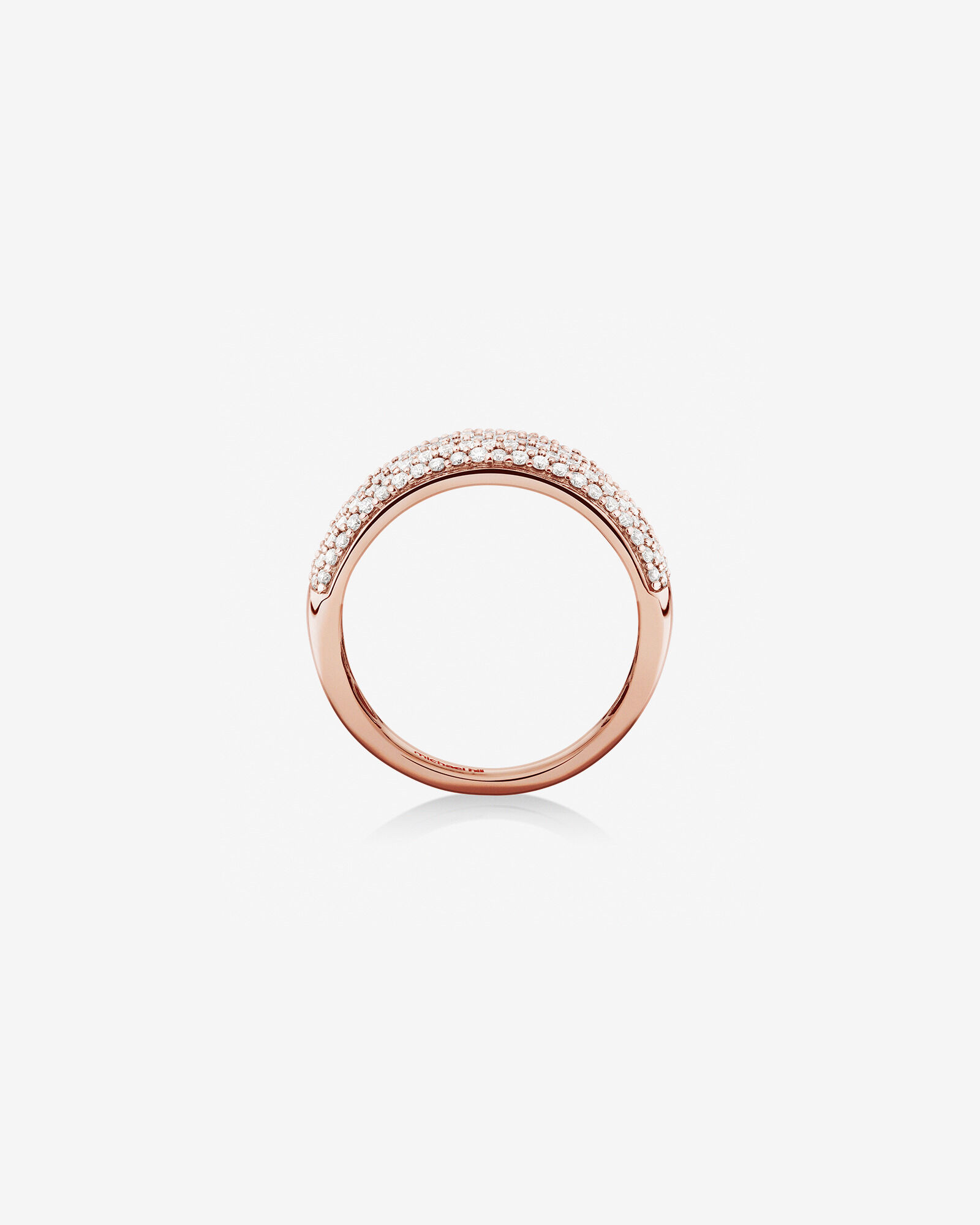 Diamond Pave Ring with 1.00 Carat TW Diamond in 10kt Rose Gold