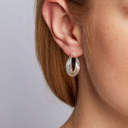 Hoop Earrings in Sterling Silver Hoop Earrings in Sterling Silver