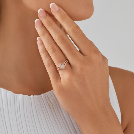 Evermore Bridal Set with 3/8 Carat TW of Diamonds in 10kt Rose & White Gold Evermore Bridal Set with 3/8 Carat TW of Diamonds in 10kt Rose & White Gold