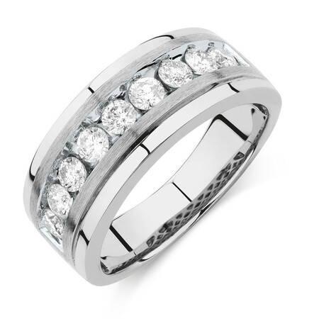 Men's Ring with 1 Carat TW of Diamonds in 10kt White Gold