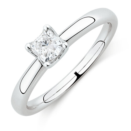 Whitefire Solitaire Engagement Ring with a 1/2 Carat TW Diamond In 18kt White & 22kt Yellow Gold Whitefire Solitaire Engagement Ring with a 1/2 Carat TW Diamond In 18kt White & 22kt Yellow Gold