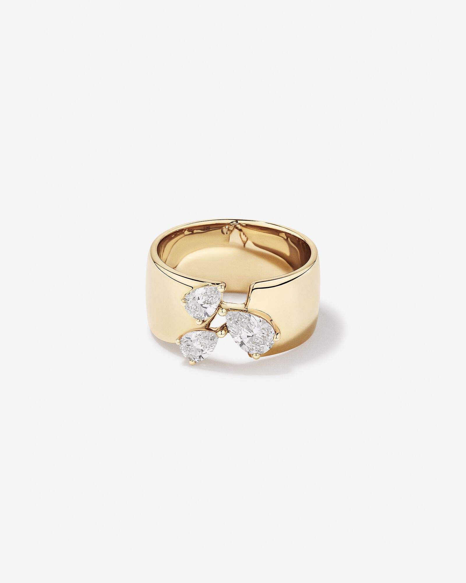 1.00 Carat TW Laboratory-Grown Diamond Pear Ring in 10kt Yellow Gold