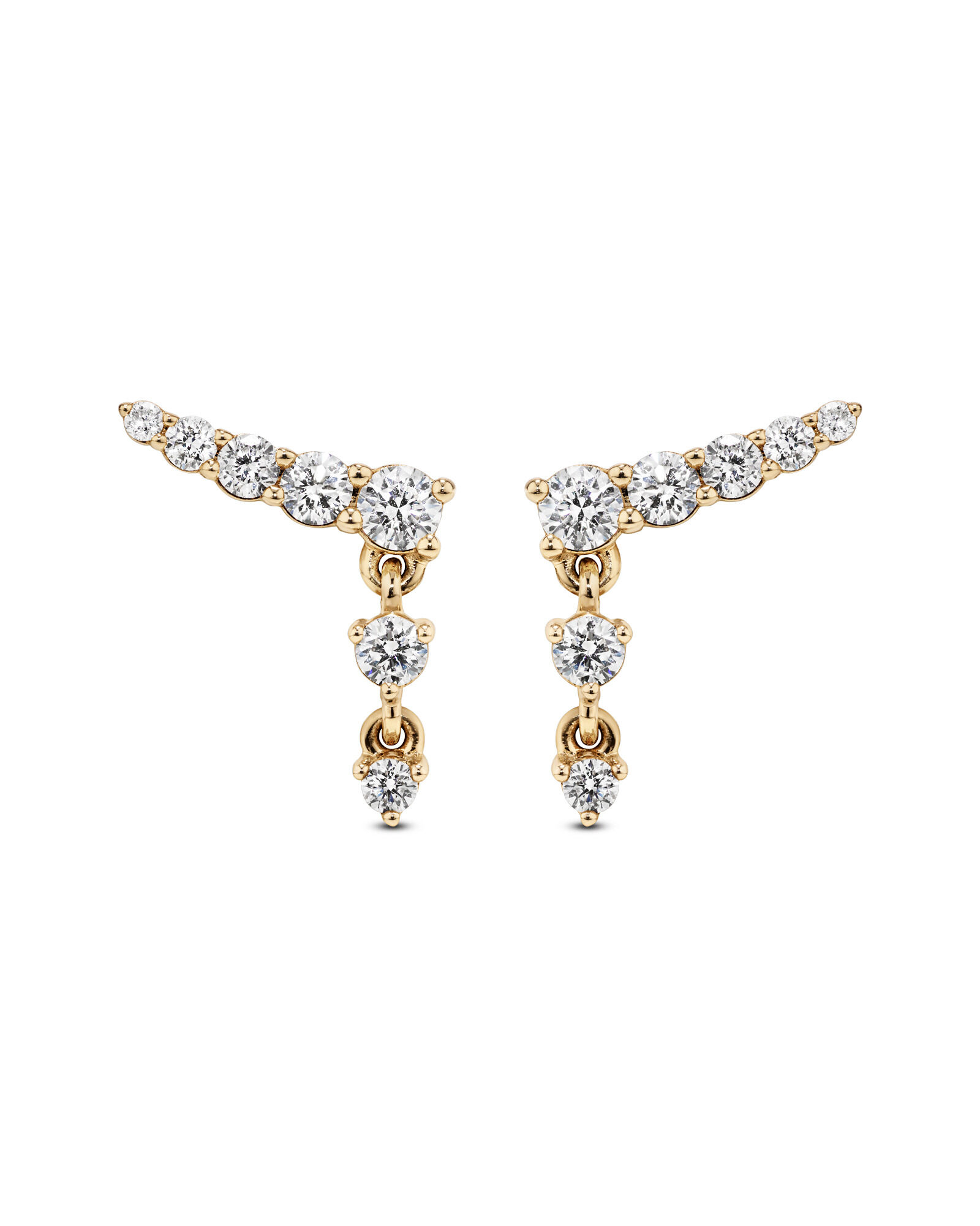 0.50 Carat TW of Laboratory-Grown Diamond Ear Climbers in 10kt Yellow Gold
