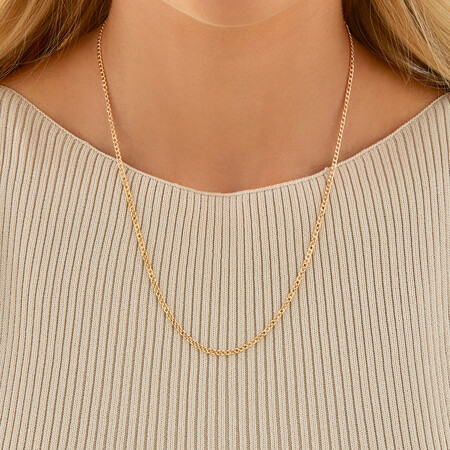 50cm (20") Hollow Curb Chain in 10kt Yellow Gold 50cm (20") Hollow Curb Chain in 10kt Yellow Gold
