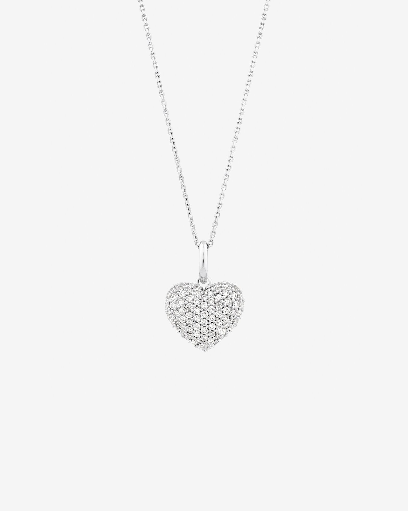 Pave Heart Pendant with 0.39 Carat TW of Diamonds in 10kt White Gold