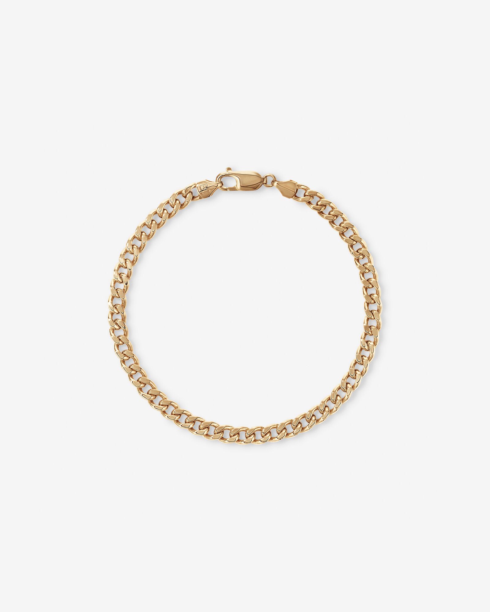 21cm (8.5") 5.5mm Semi-Solid Diamond Cut Curb Bracelet in 10kt Yellow Gold