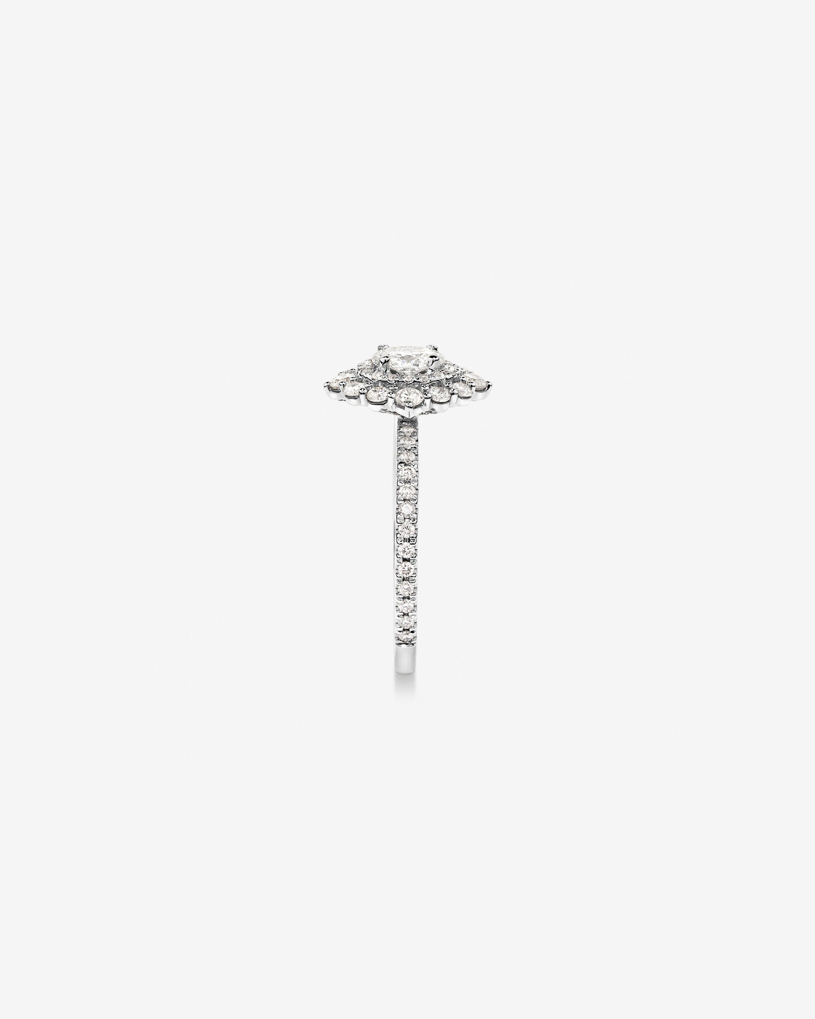 1.04 Carat TW Oval Cut Diamond Fancy Halo Engagement Ring in 14kt White Gold