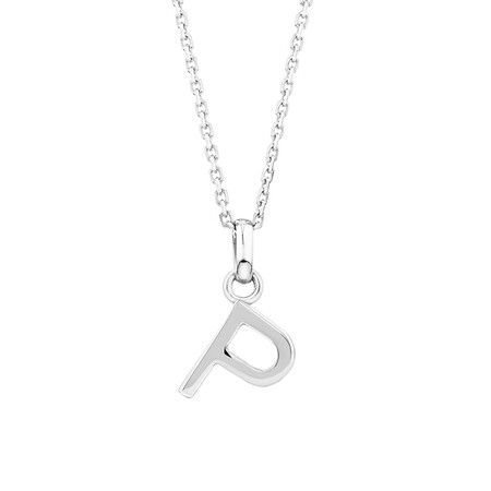 "P" Initial Pendant in Sterling Silver "P" Initial Pendant in Sterling Silver