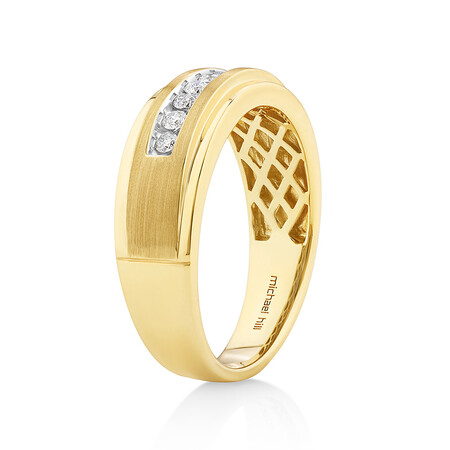 Men's Ring with 1/4 Carat TW of Diamonds in 10kt Yellow Gold Men's Ring with 1/4 Carat TW of Diamonds in 10kt Yellow Gold