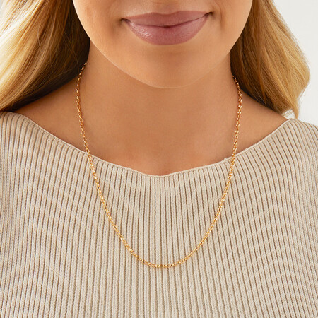 50cm (20") Oval Rolo Chain in 10kt Yellow Gold 50cm (20") Oval Rolo Chain in 10kt Yellow Gold