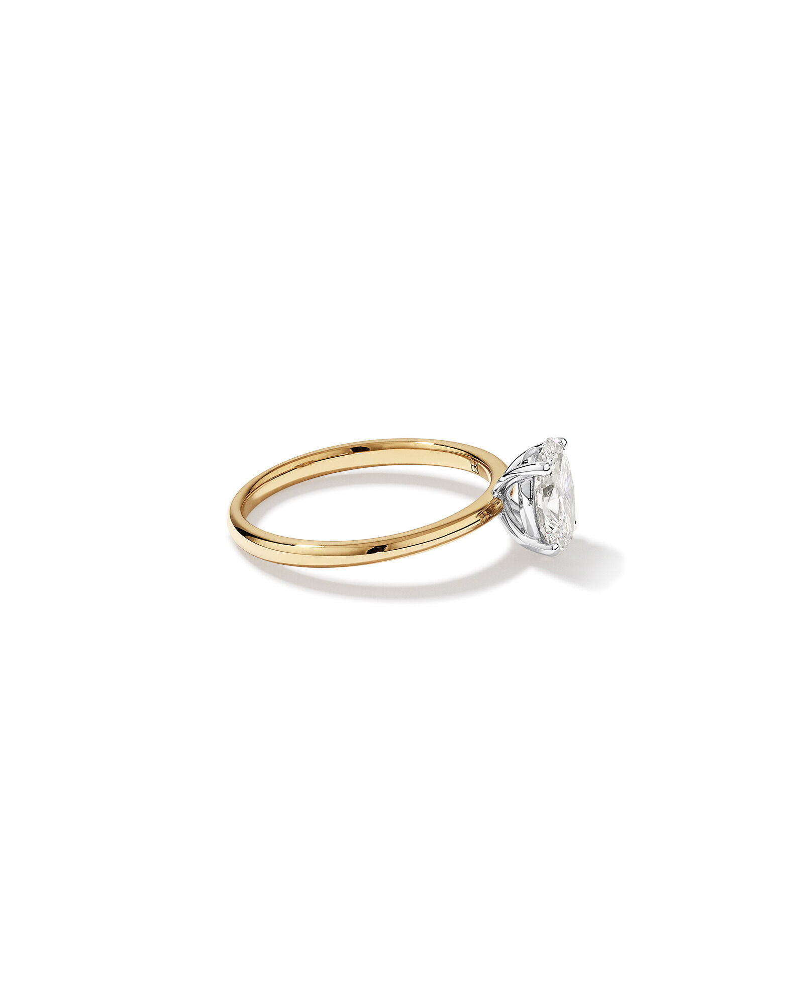1.00 Carat TW Oval Canadian Diamond Solitaire in 18kt Yellow & White Gold