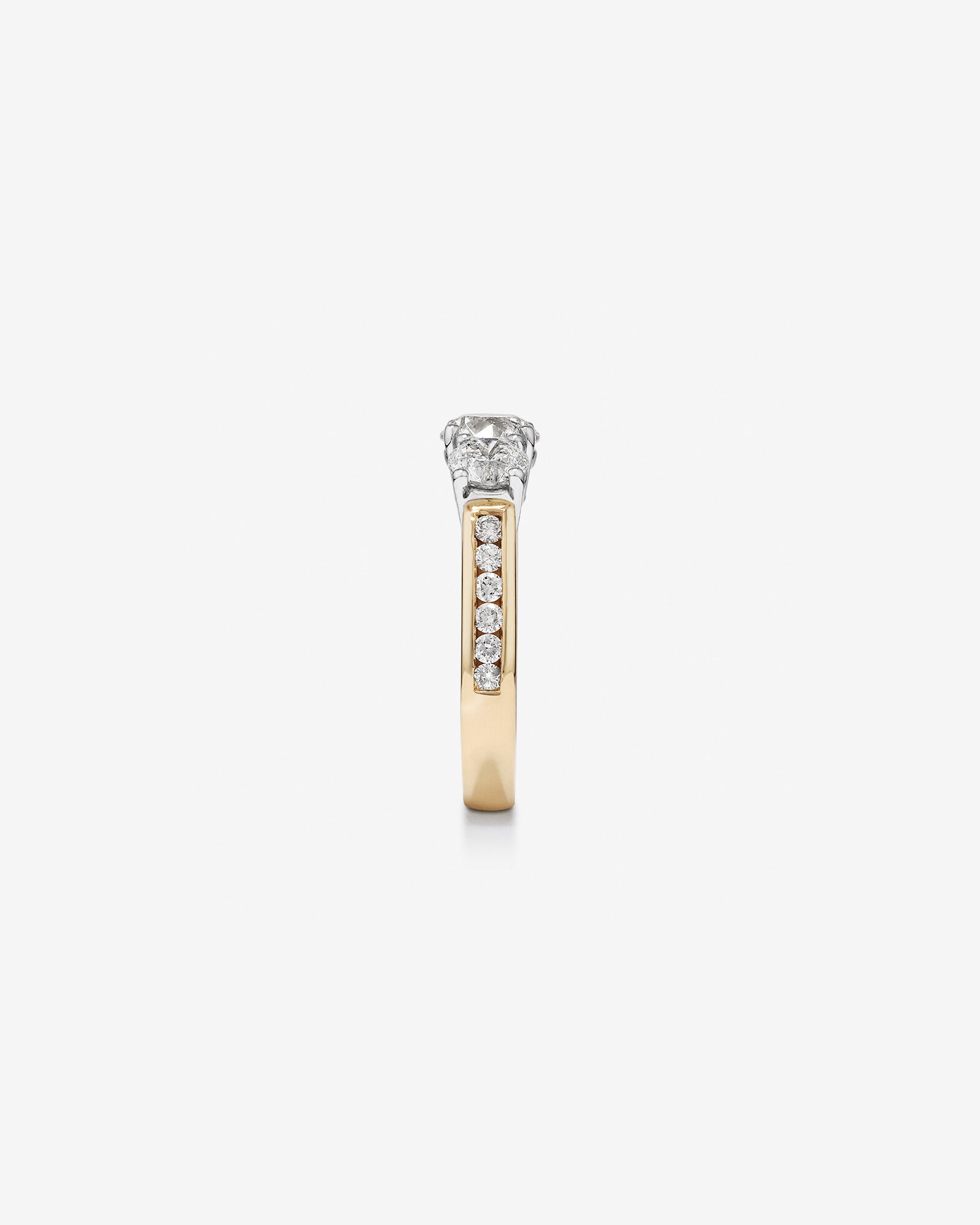 2.00 Carat TW Three Stone Round Brilliant Diamond Engagement Ring in 14kt Yellow and White Gold