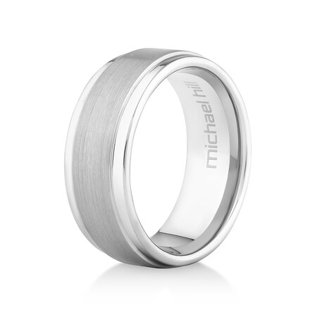 Men's Ring in Grey Sapphire Tungsten Men's Ring in Grey Sapphire Tungsten