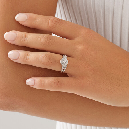 Bridal Set With 0.60 Carat TW of Diamonds In 10kt White Gold Bridal Set With 0.60 Carat TW of Diamonds In 10kt White Gold