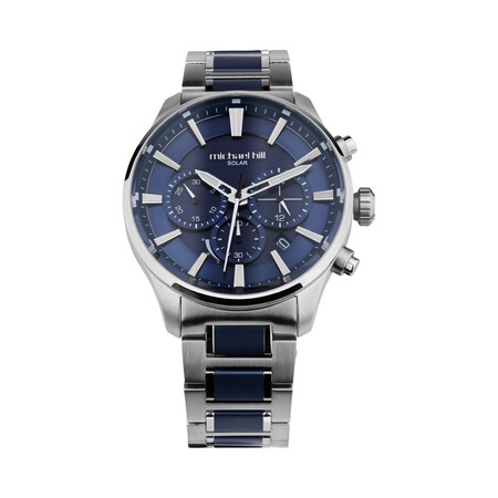 Solar Powered Men's Watch with Blue Tone in Stainless Steel