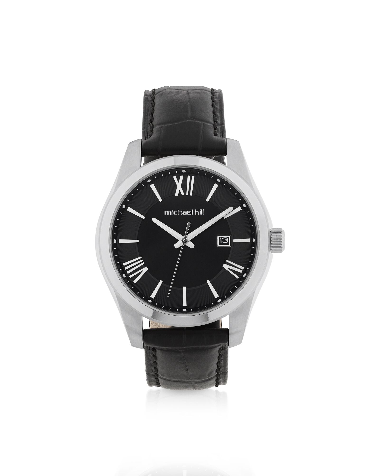 Black metal wrist watch discount