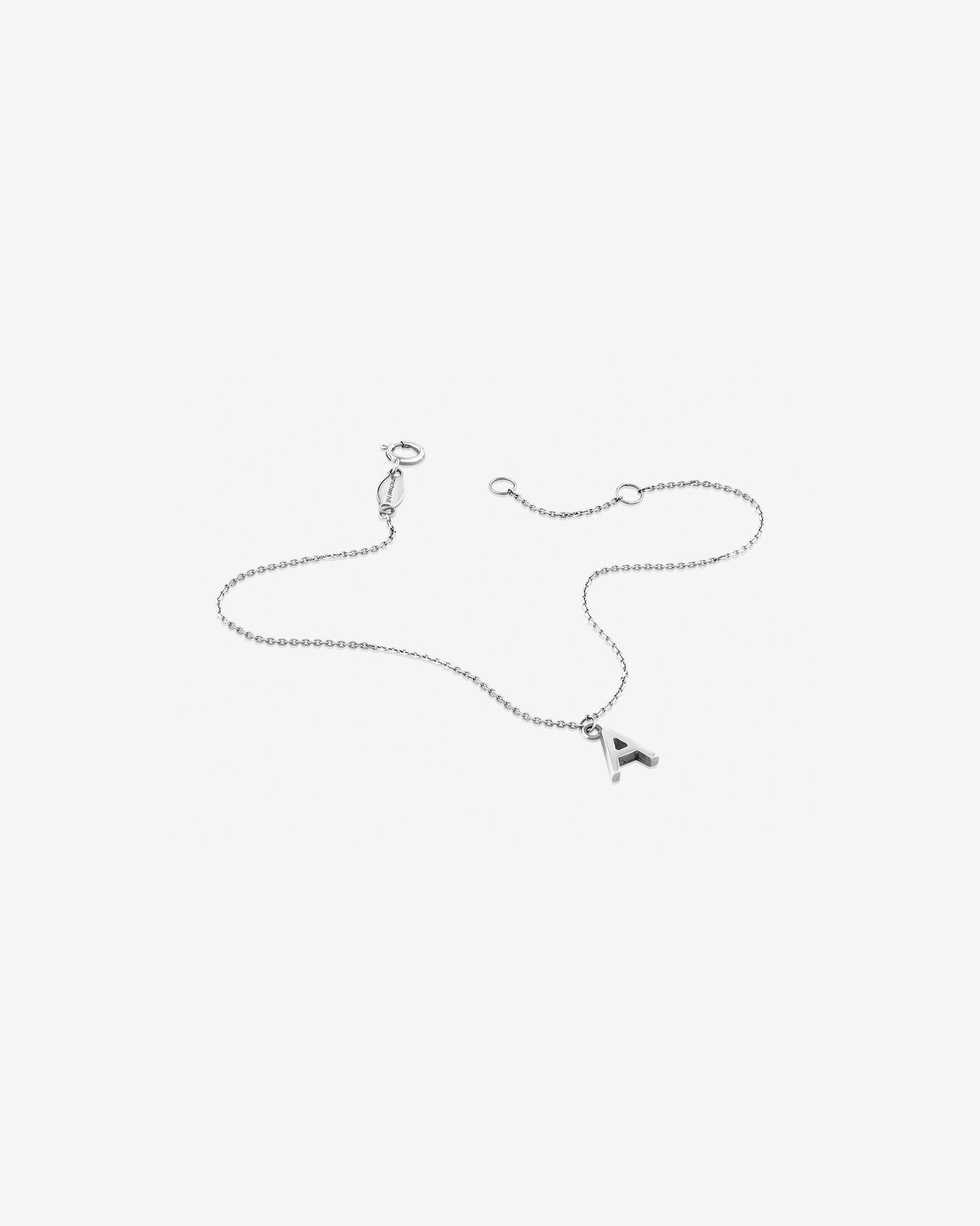 19cm (7.5") A Initial Bracelet in Sterling Silver