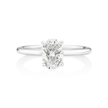 Laboratory-Created 1 Carat Oval Diamond Ring in 14kt White Gold Laboratory-Created 1 Carat Oval Diamond Ring in 14kt White Gold