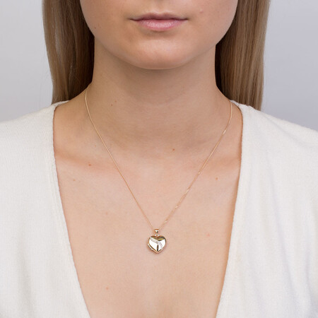 Heart Locket with Diamonds in 10kt Yellow Gold & Sterling Silver Heart Locket with Diamonds in 10kt Yellow Gold & Sterling Silver