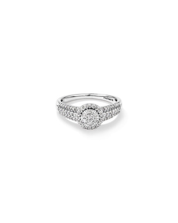 Round Halo Ring with 0.50 Carat TW of Diamonds in 10kt White Gold Round Halo Ring with 0.50 Carat TW of Diamonds in 10kt White Gold