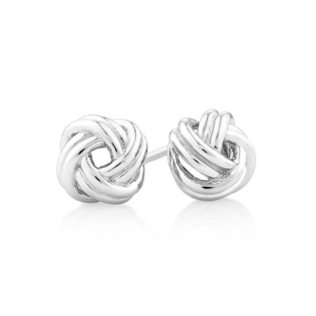 Knotted Swirl Studs in Sterling Silver