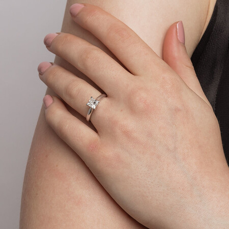 Evermore Engagement Ring with 1 Carat TW Diamond Solitaire in 14kt White Gold Evermore Engagement Ring with 1 Carat TW Diamond Solitaire in 14kt White Gold