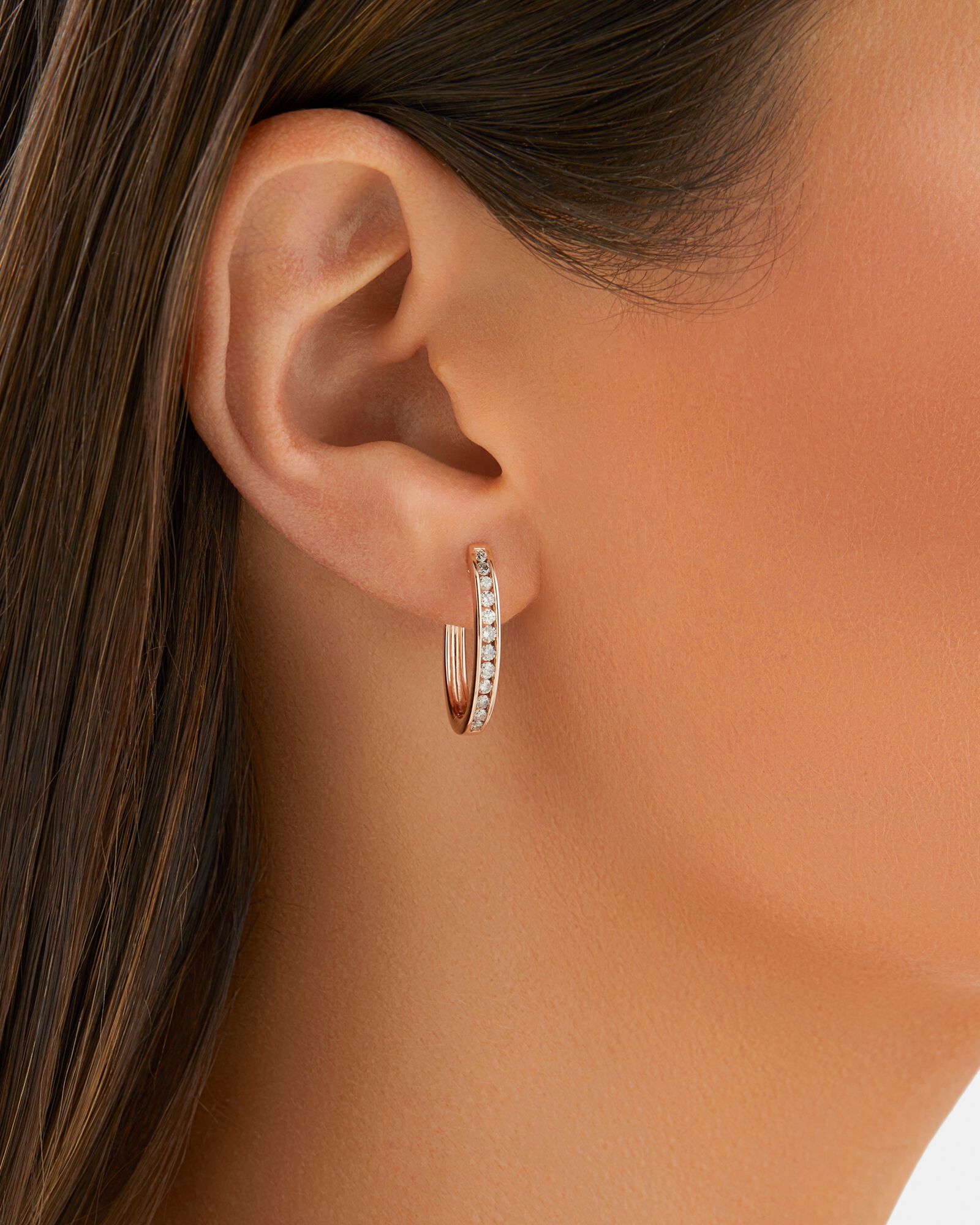 Anneaux courts en or rose 10 K à diamants totalisant 0,50 ct