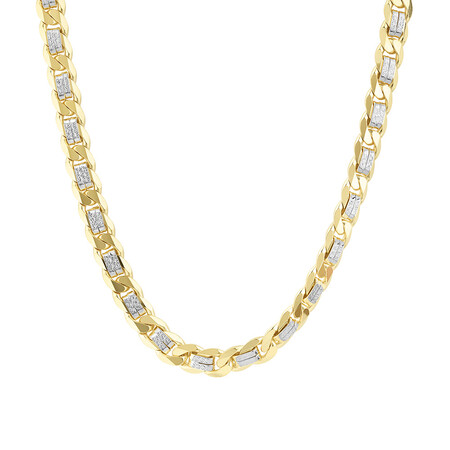 55cm (21.6") Curb Chain In 10kt Yellow & White Gold