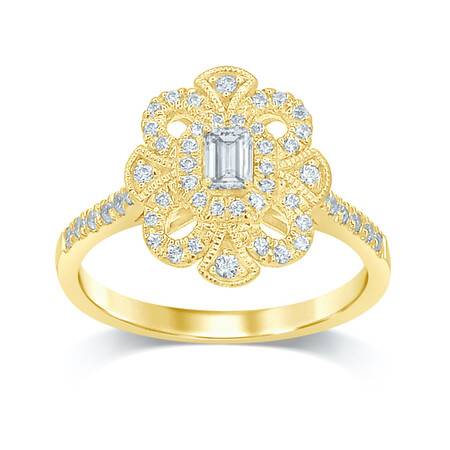 Flower Ring with 0.55 Carat TW of Diamonds in 14kt Yellow Gold Flower Ring with 0.55 Carat TW of Diamonds in 14kt Yellow Gold