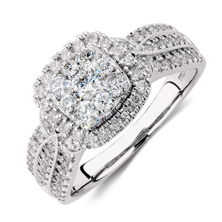 Ring with 1 Carat TW of Diamonds in 10kt White Gold Ring with 1 Carat TW of Diamonds in 10kt White Gold