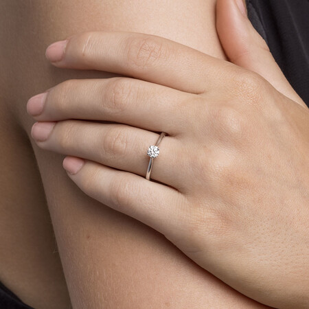 Southern Star Solitaire Engagement Ring with a 0.34 Carat TW Diamond in 14kt White Gold Southern Star Solitaire Engagement Ring with a 0.34 Carat TW Diamond in 14kt White Gold