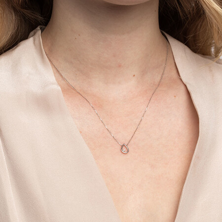 Pear Pendant With a Diamond In 10kt White Gold Pear Pendant With a Diamond In 10kt White Gold