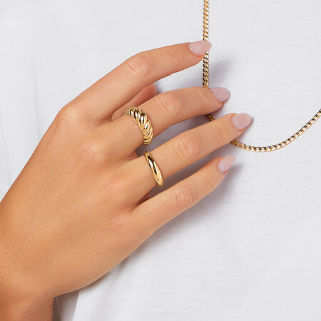 Wide Croissant Dome Ring in 10kt Yellow Gold Wide Croissant Dome Ring in 10kt Yellow Gold