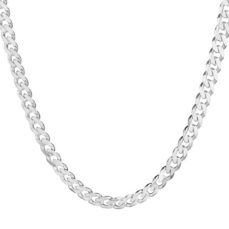55cm (22") 6mm-6.5mm Width Curb Chain in Sterling Silver 55cm (22") 6mm-6.5mm Width Curb Chain in Sterling Silver