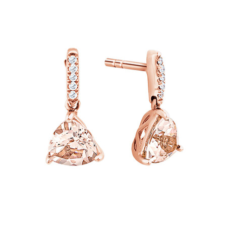 Earrings with Morganite & Diamonds in 10kt Rose Gold Earrings with Morganite & Diamonds in 10kt Rose Gold
