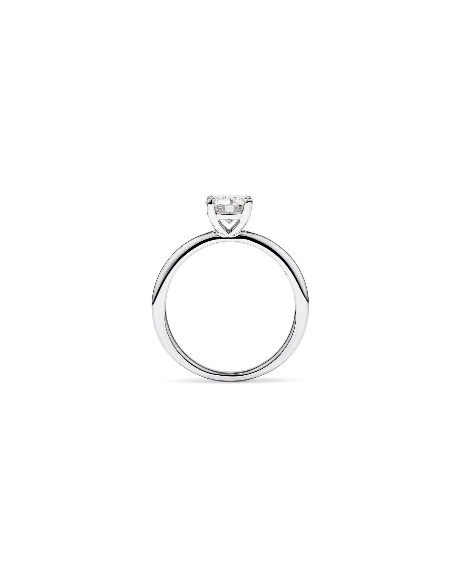 Bague Solitaire avec Diamant Rond Brillant de 0,70 Carat TW en Or Blanc 18 kt