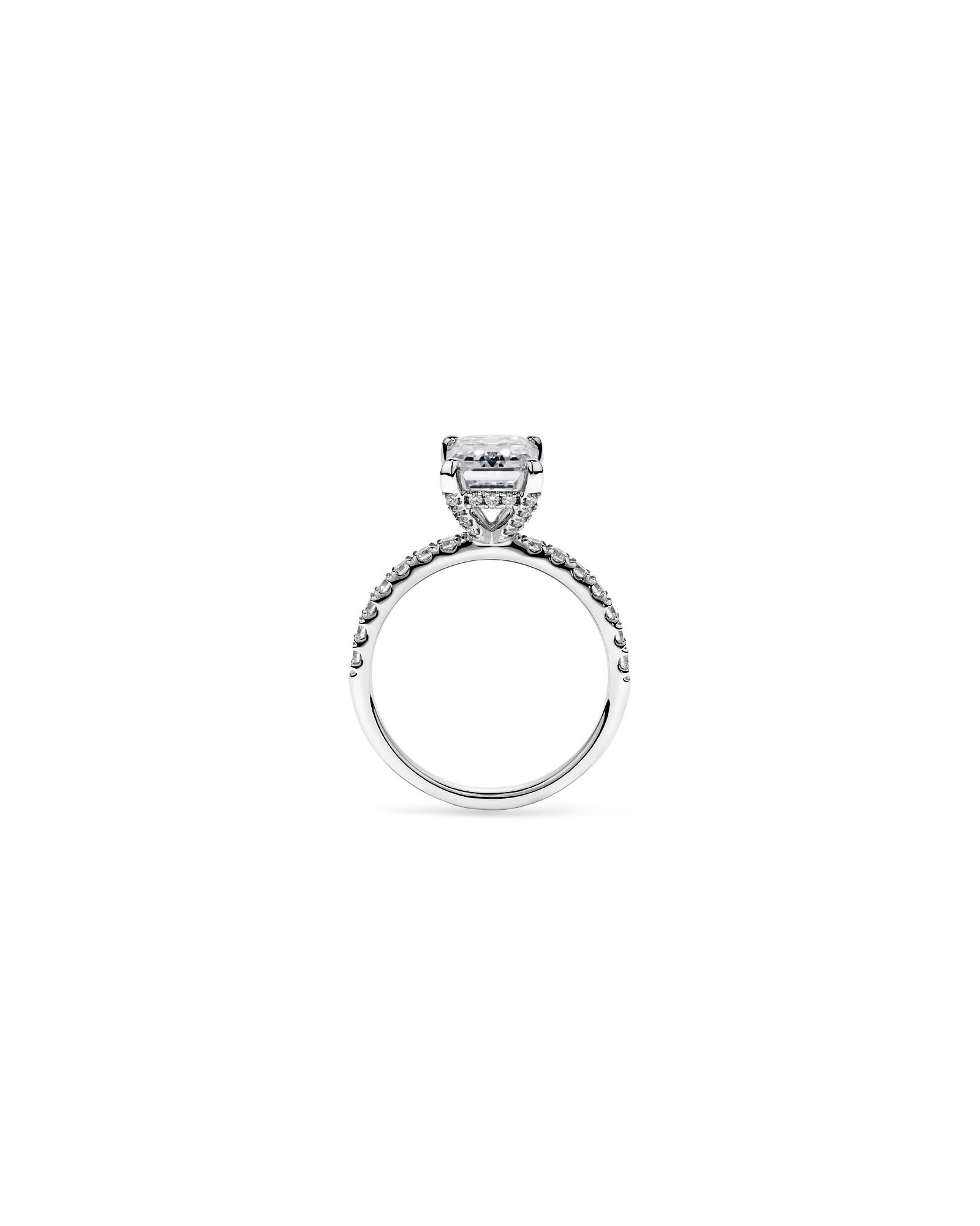 3.50 Carat TW Emerald Cut Laboratory-Grown Diamond Engagement Ring in 18kt White Gold