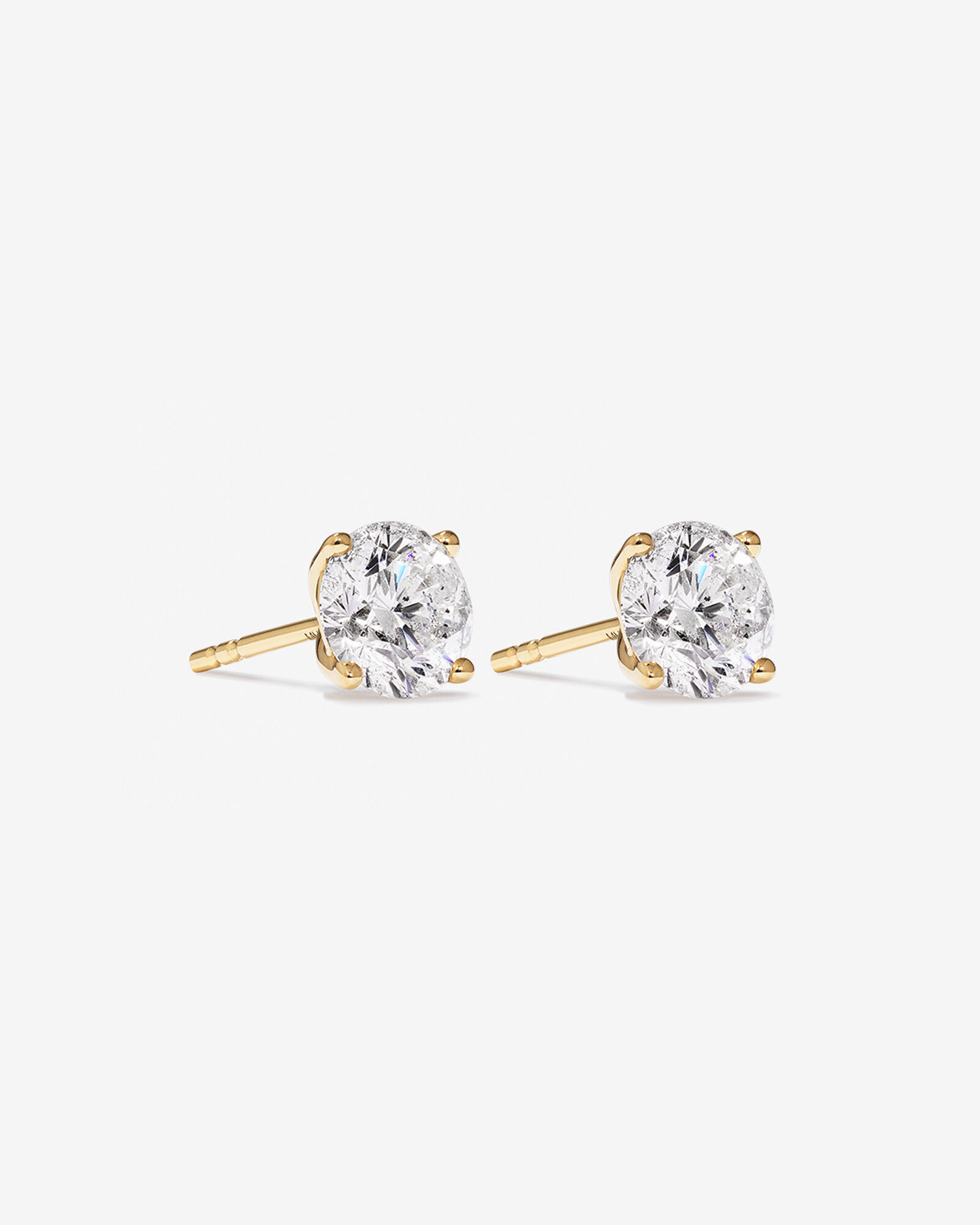 2.00 Carat TW Diamond Solitaire Stud Earrings 18kt Yellow Gold