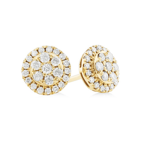 Round Cluster Earrings with 0.50 Carat TW of Diamonds in 10kt Yellow Gold Round Cluster Earrings with 0.50 Carat TW of Diamonds in 10kt Yellow Gold