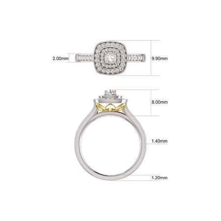 Whitefire Engagement Ring with 1/2 Carat TW of Diamonds in 18kt White & 22kt Yellow Gold Whitefire Engagement Ring with 1/2 Carat TW of Diamonds in 18kt White & 22kt Yellow Gold
