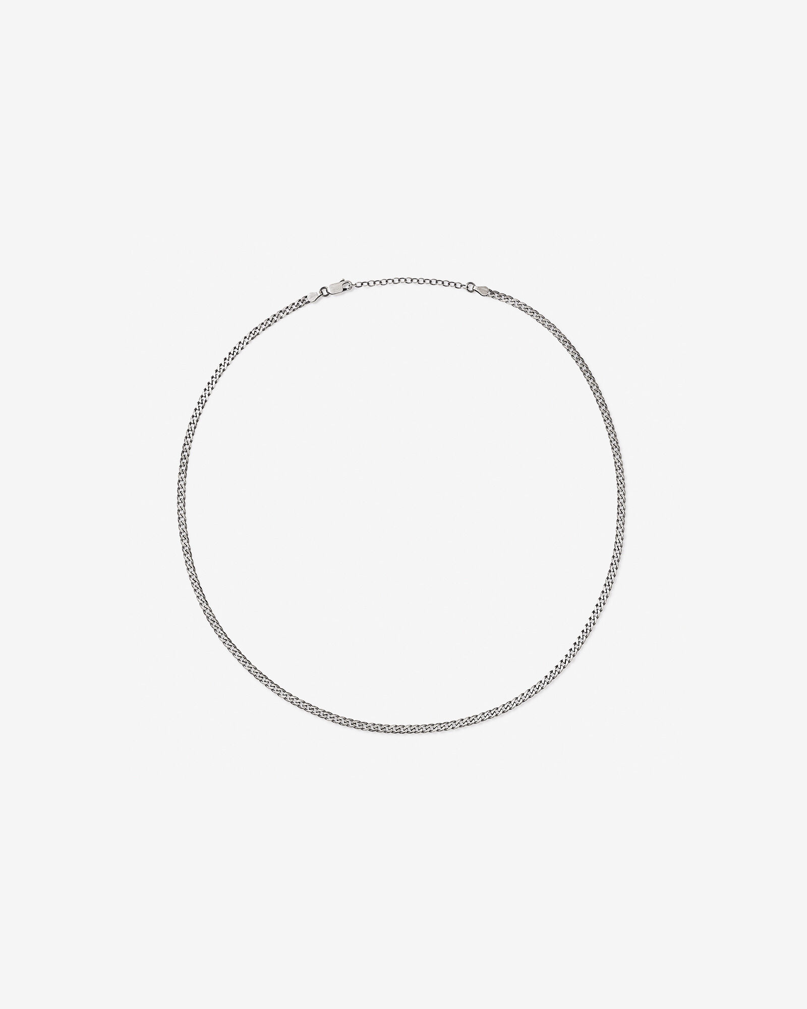 60cm (24") Oxidised Curb Chain in Sterling Silver