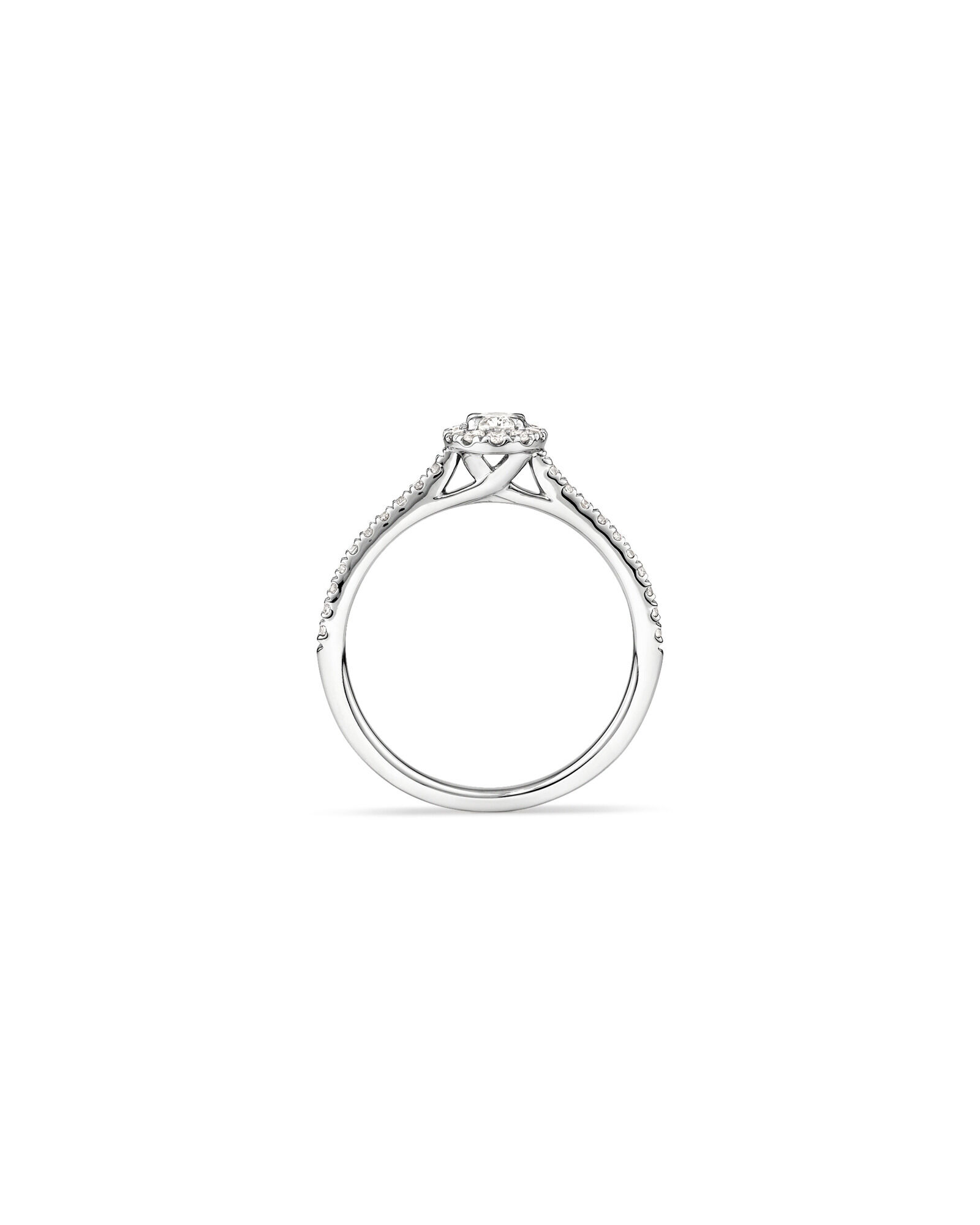 Oval Halo Ring with 0.50 Carat TW of Diamonds in 14kt White Gold