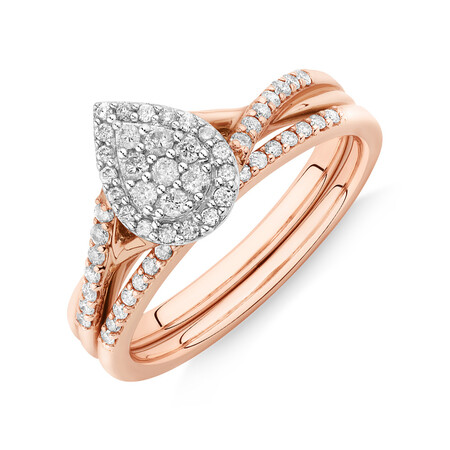 Evermore Bridal Set with 3/8 Carat TW of Diamonds in 10kt Rose & White Gold Evermore Bridal Set with 3/8 Carat TW of Diamonds in 10kt Rose & White Gold